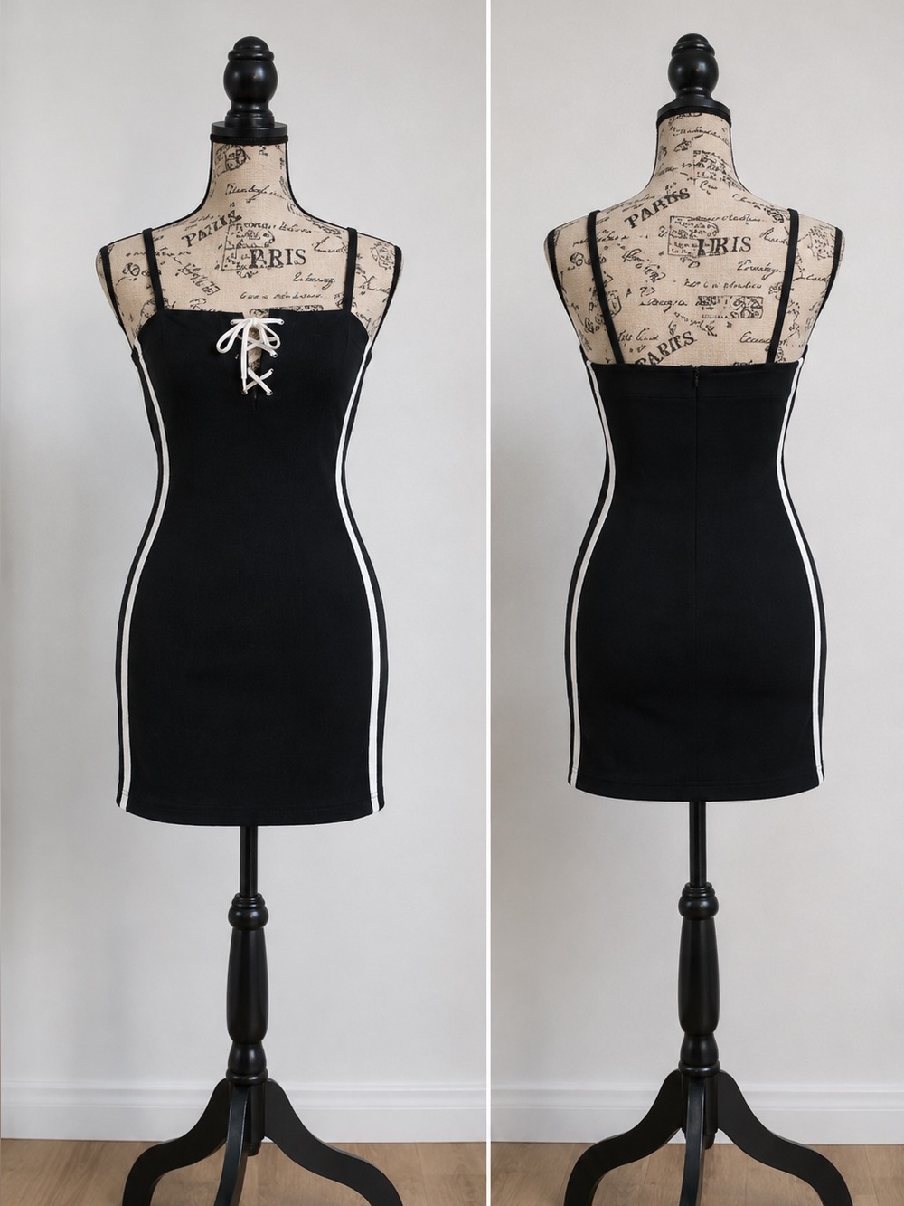 Moschino Jeans Black And White Racer Stripe Dress Sz 6